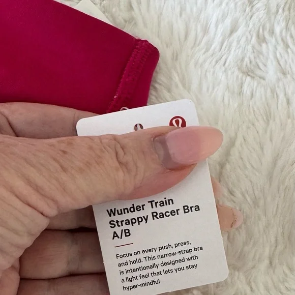 NWT Lululemon Wunder Train Strappy Racer Bra, Passionate Pink, 8, A/B - Picture 5 of 7